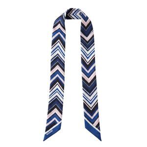 Missoni Navy Pink Classic Chevron Silk Ribbon Scarf